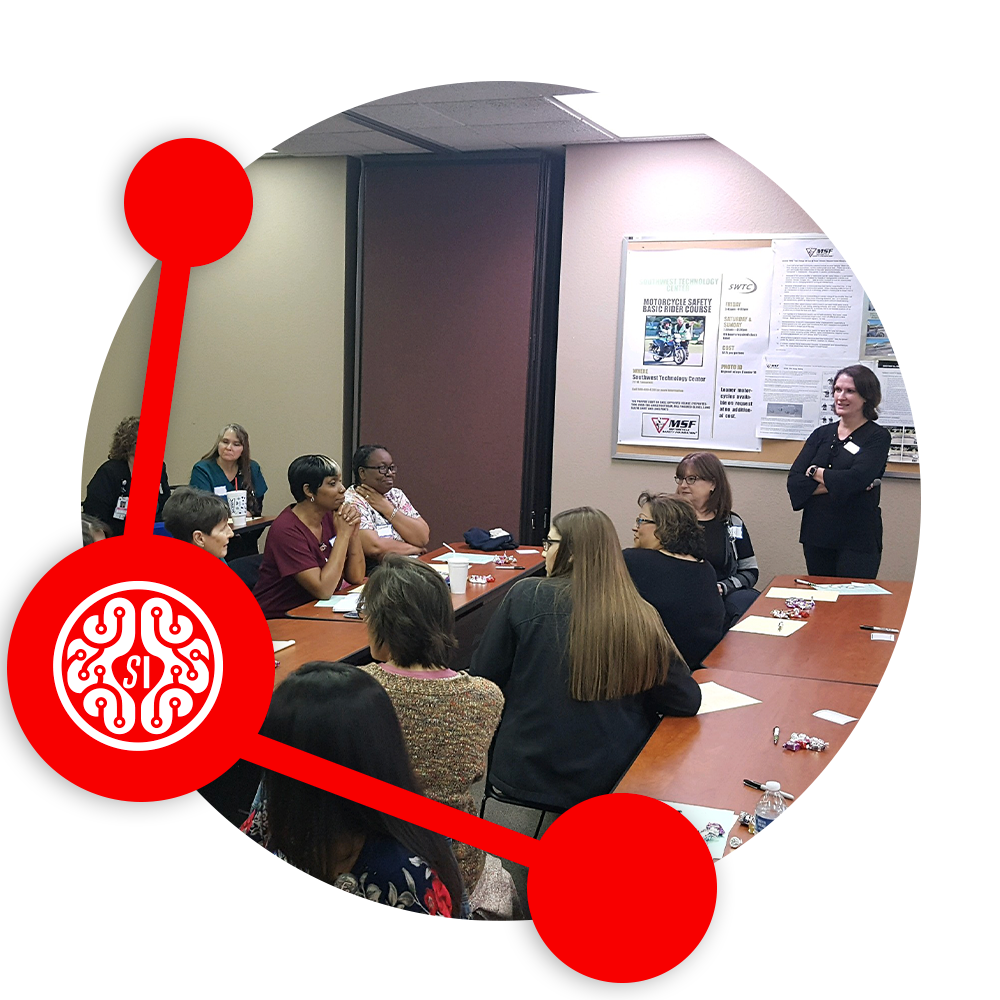 Meegan leading a workshop